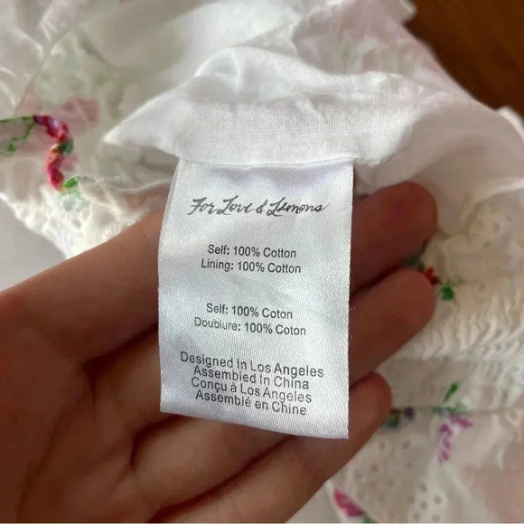 For Love and Lemons Tarte Eyelet White Floral Shorts Ruched High Waist Small - Picture 8 of 12